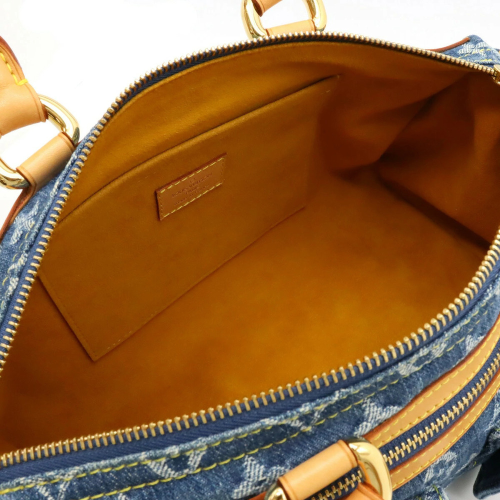 LOUIS VUITTON Monogram Denim Neo Speedy Handbag Boston Bag Blue - Picture 5 of 8